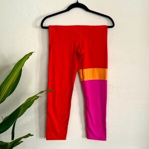 Red Color Block Joy Lab Leggings